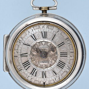 Silver Champleve Dial Pair Cased Verge