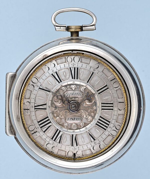 Silver Champleve Dial Pair Cased Verge