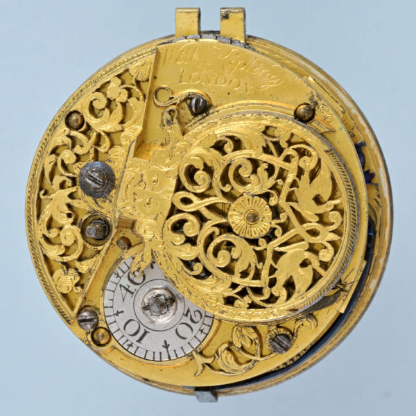 Silver Champleve Dial Pair Cased Verge - Image 5