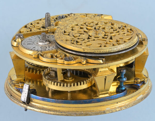 Silver Champleve Dial Pair Cased Verge - Image 4