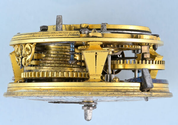 Silver Champleve Dial Pair Cased Verge - Image 3