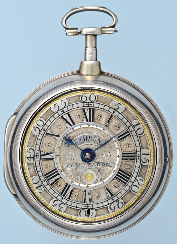 Silver Champleve Dial Calendar Verge