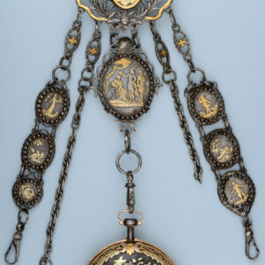 Rare Gold Decorated Watch and Chatelaine